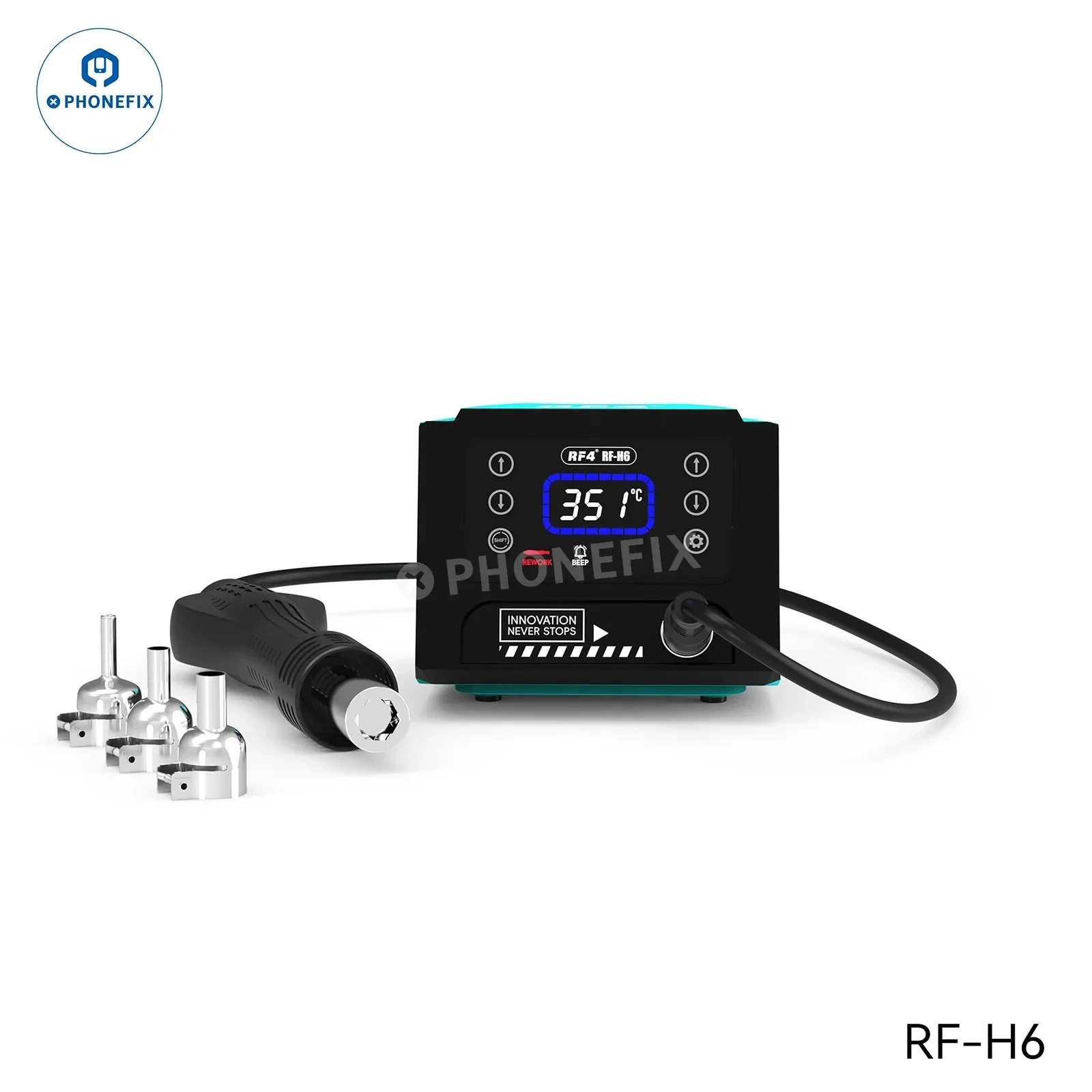 RF-H6 RF-H7 Hot Air Soldering Iron 2 in 1 Station Digital Touch Display - Image 14