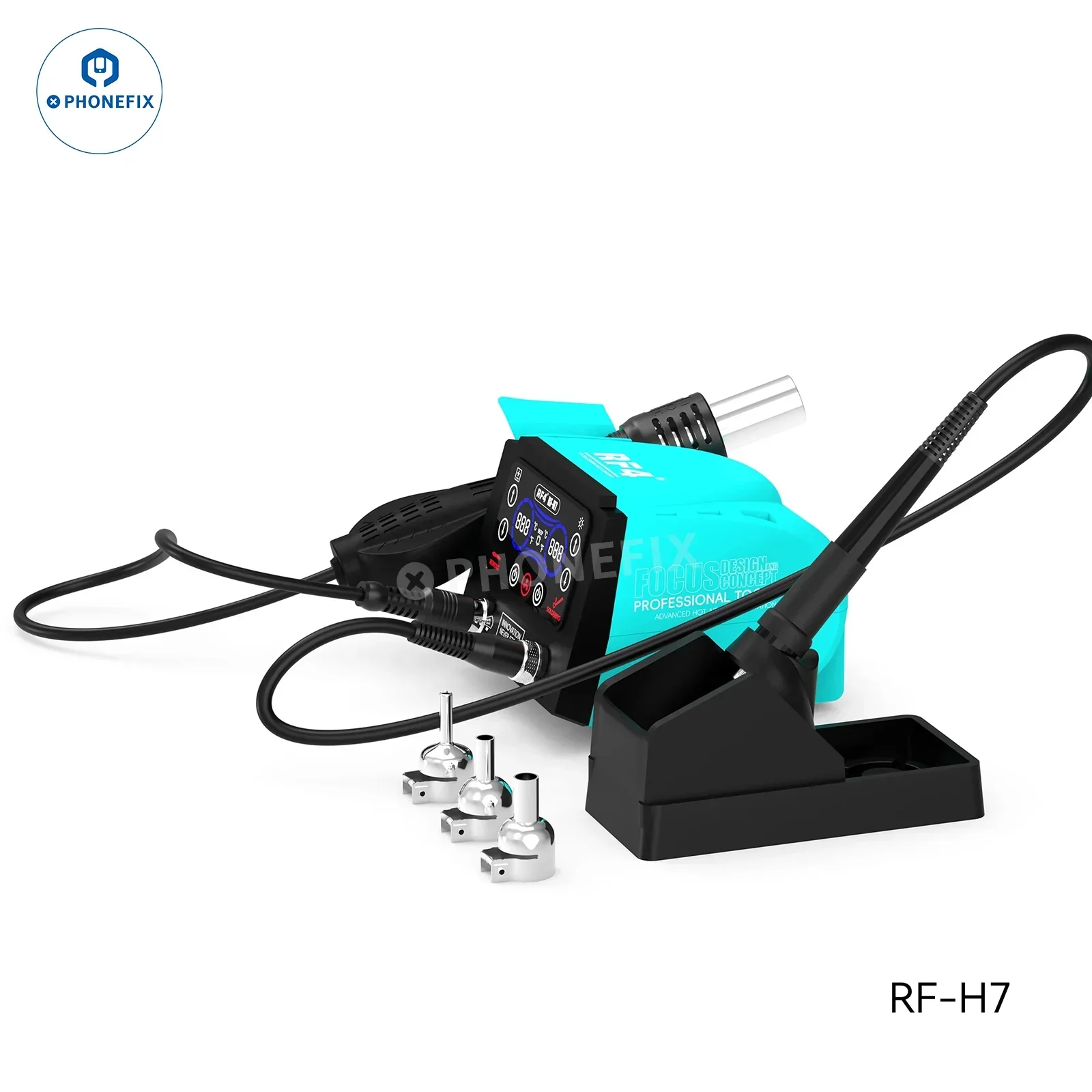 RF-H6 RF-H7 Hot Air Soldering Iron 2 in 1 Station Digital Touch Display - Image 9