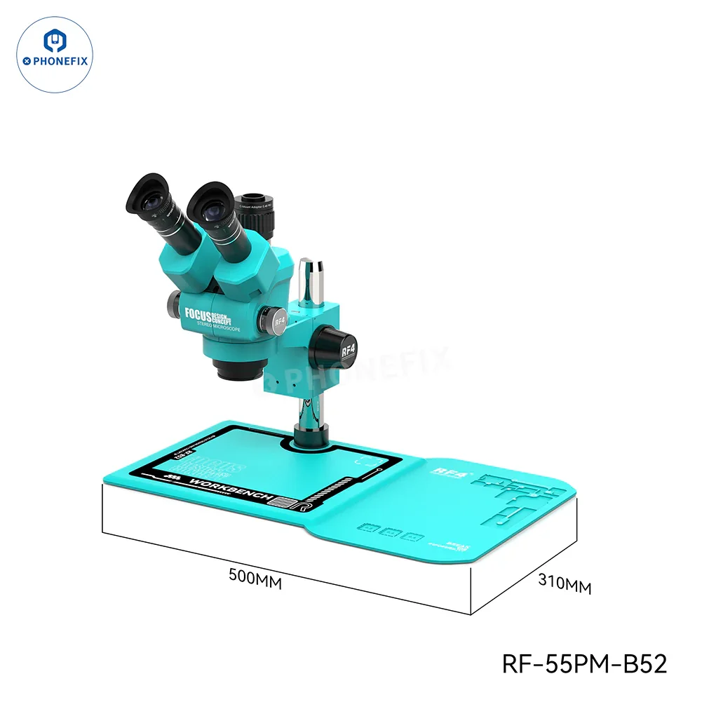 RF4 6.5-55X Trinocular Stereo Microscope With RF-B52 Silicone Pad - Image 10