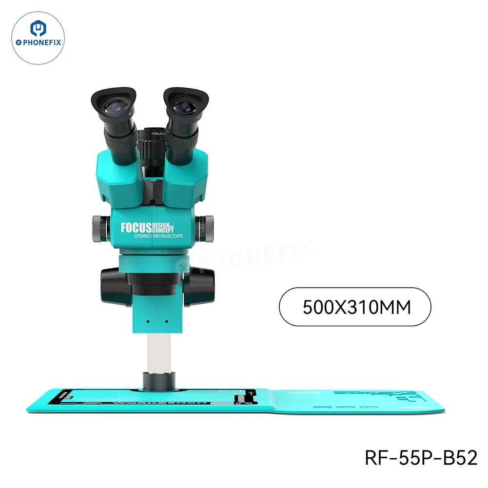 RF4 6.5-55X Trinocular Stereo Microscope With RF-B52 Silicone Pad - Image 7