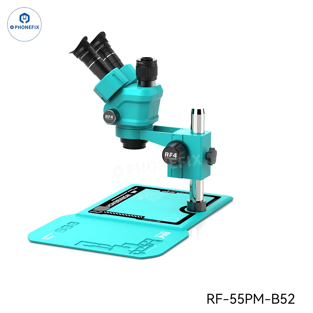RF4 6.5-55X Trinocular Stereo Microscope With RF-B52 Silicone Pad - Image 9