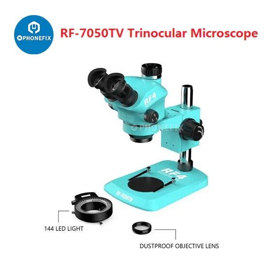 RF4 7-50X Trinocular Zoom Stereo Microscope Phone PCB Repair Tool - Image 2