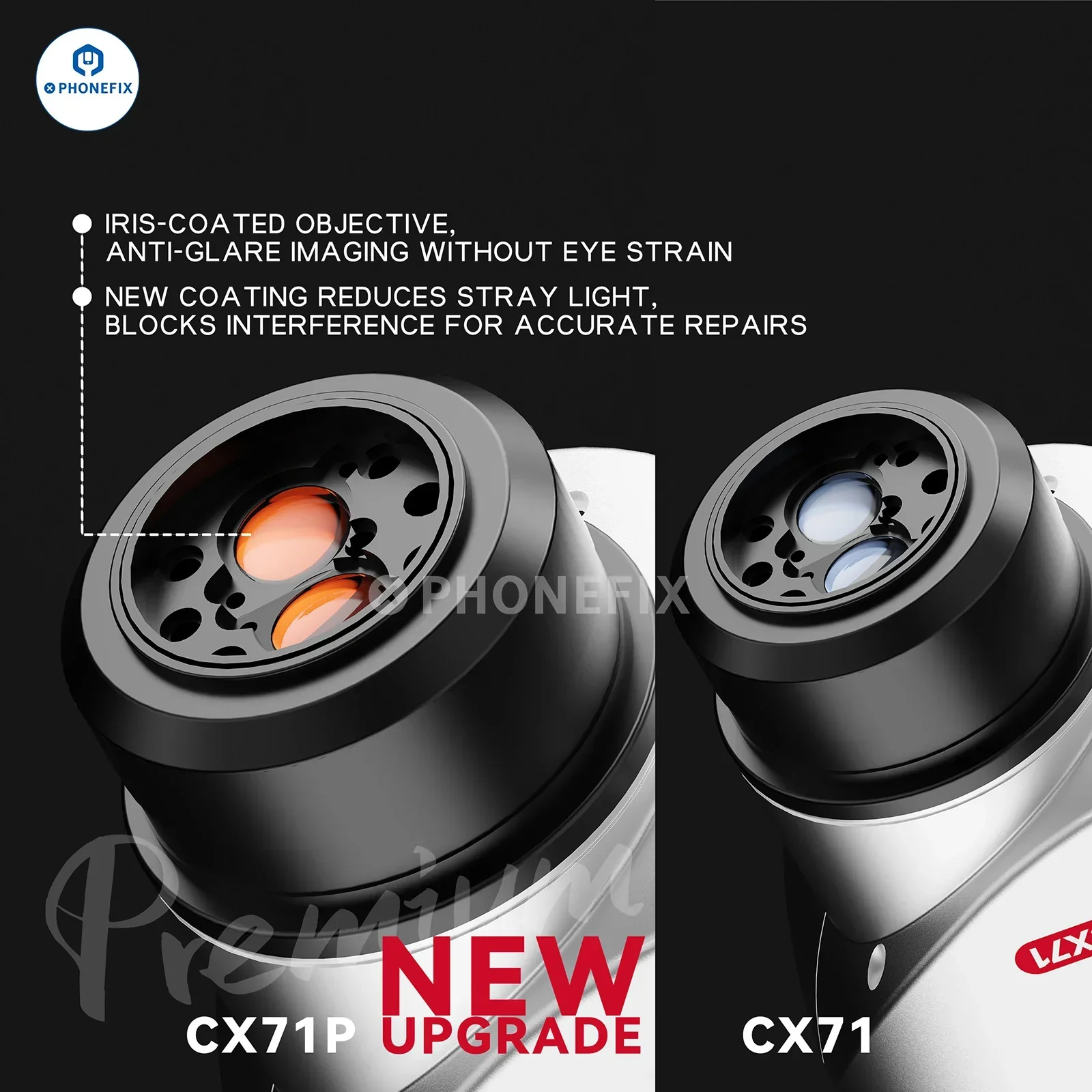 RF4 CX71P 6.5-65X Trinocular Stereo Microscope with Stand & Camera - Image 6
