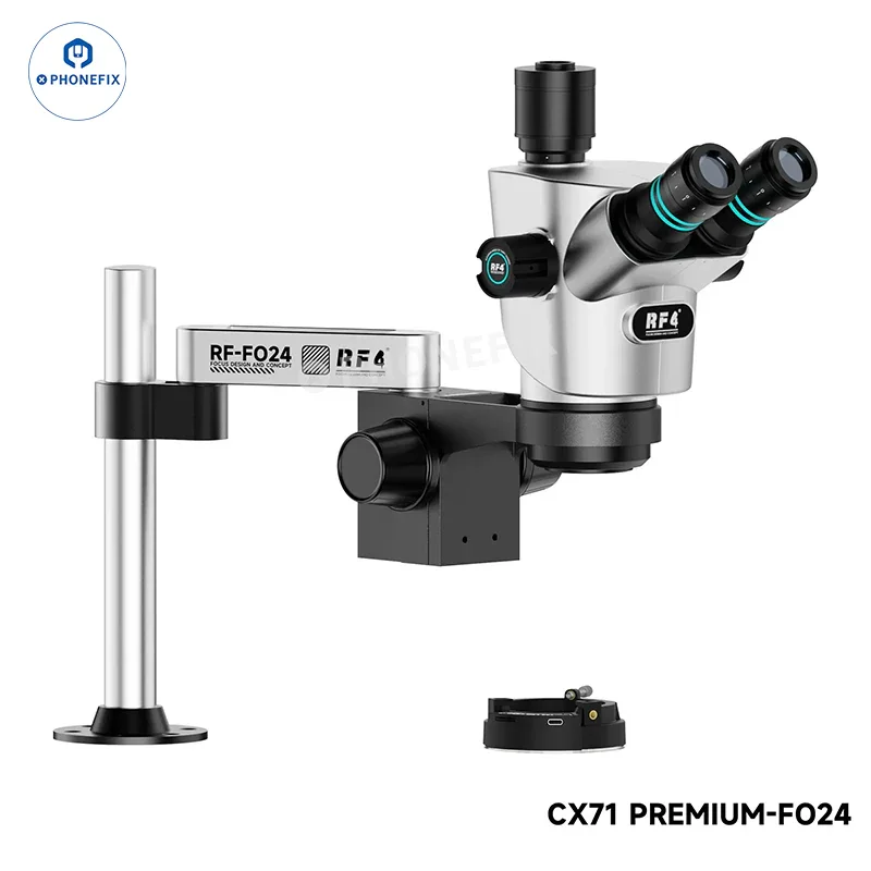 RF4 CX71P 6.5-65X Trinocular Stereo Microscope with Stand & Camera - Image 8