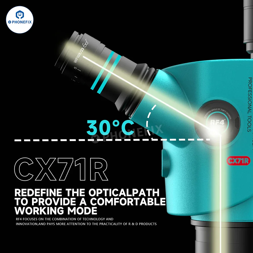 RF4 CX71R 6.5X-65X Trinocular Stereo Microscope for Phone Repair - Image 4