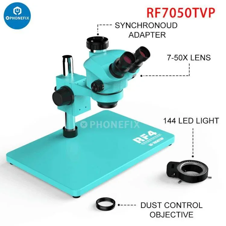 RF4 HD Trinocular Stereo Zoom Industrial Microscope For PCB Repair - Image 13