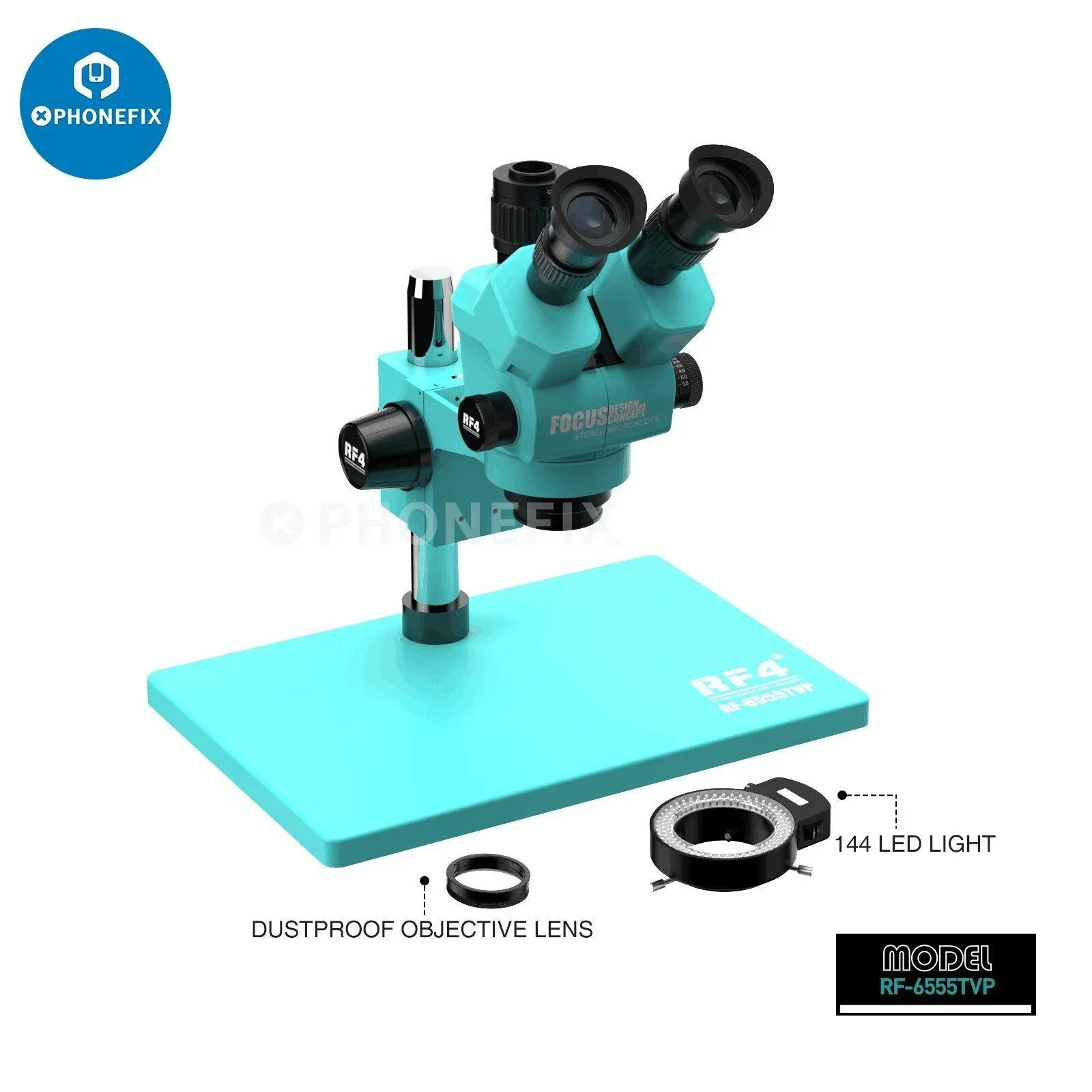 RF4 HD Trinocular Stereo Zoom Industrial Microscope For PCB Repair - Image 15