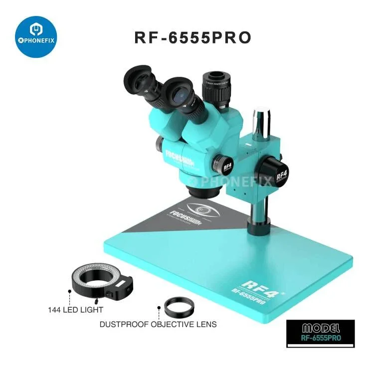 RF4 HD Trinocular Stereo Zoom Industrial Microscope For PCB Repair - Image 16