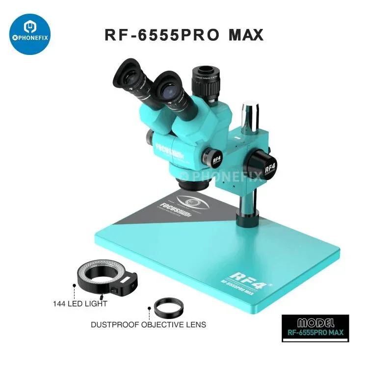 RF4 HD Trinocular Stereo Zoom Industrial Microscope For PCB Repair - Image 17