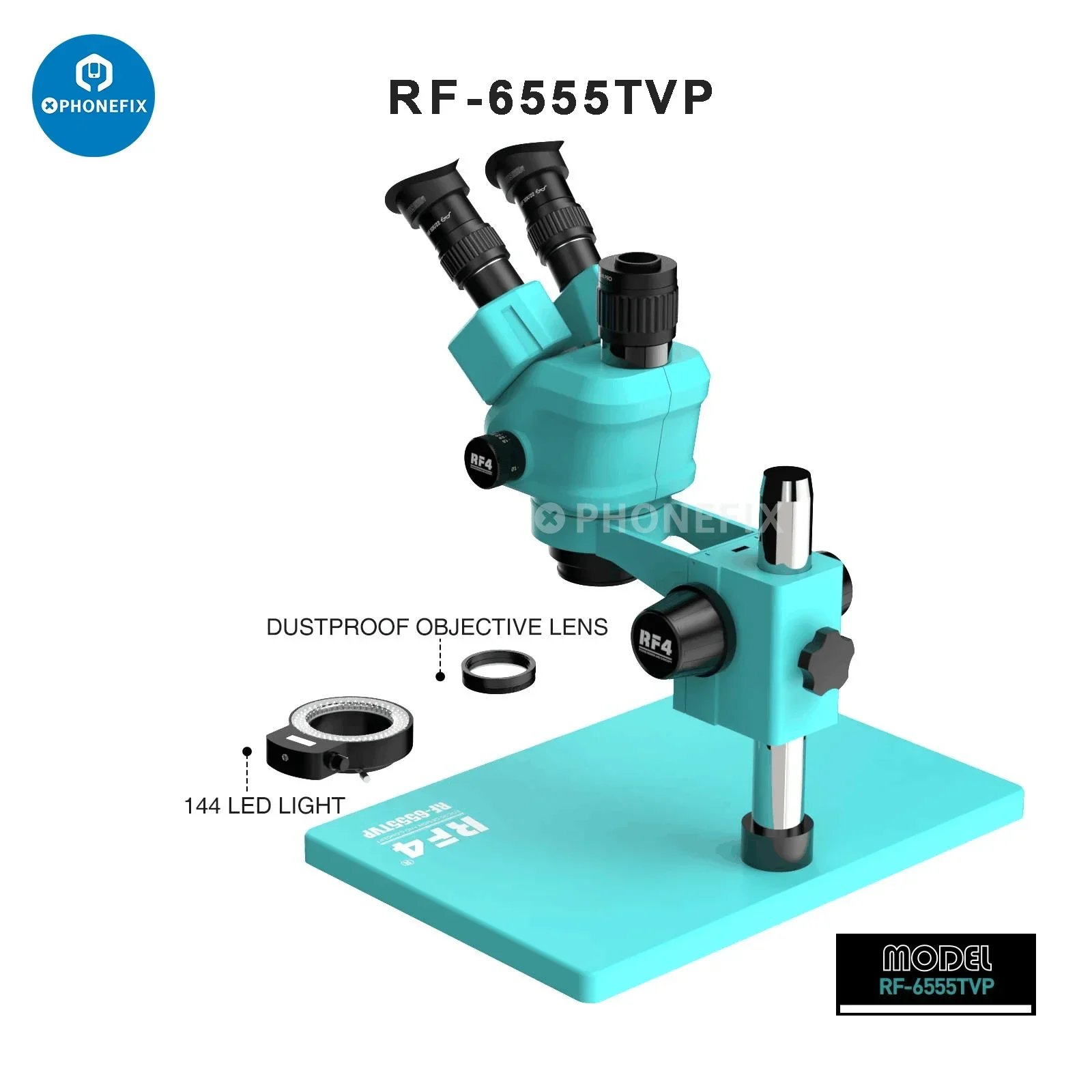 RF4 HD Trinocular Stereo Zoom Industrial Microscope For PCB Repair - Image 18