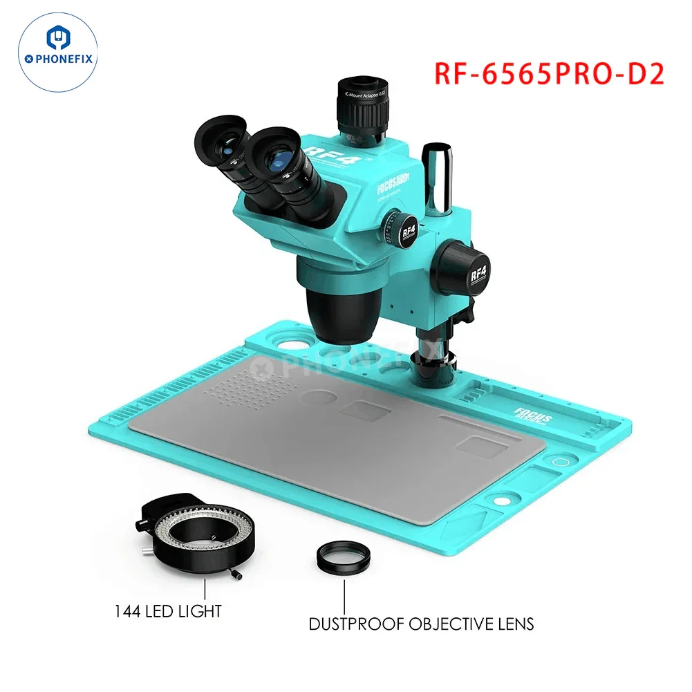 RF4 HD Trinocular Stereo Zoom Industrial Microscope For PCB Repair - Image 19