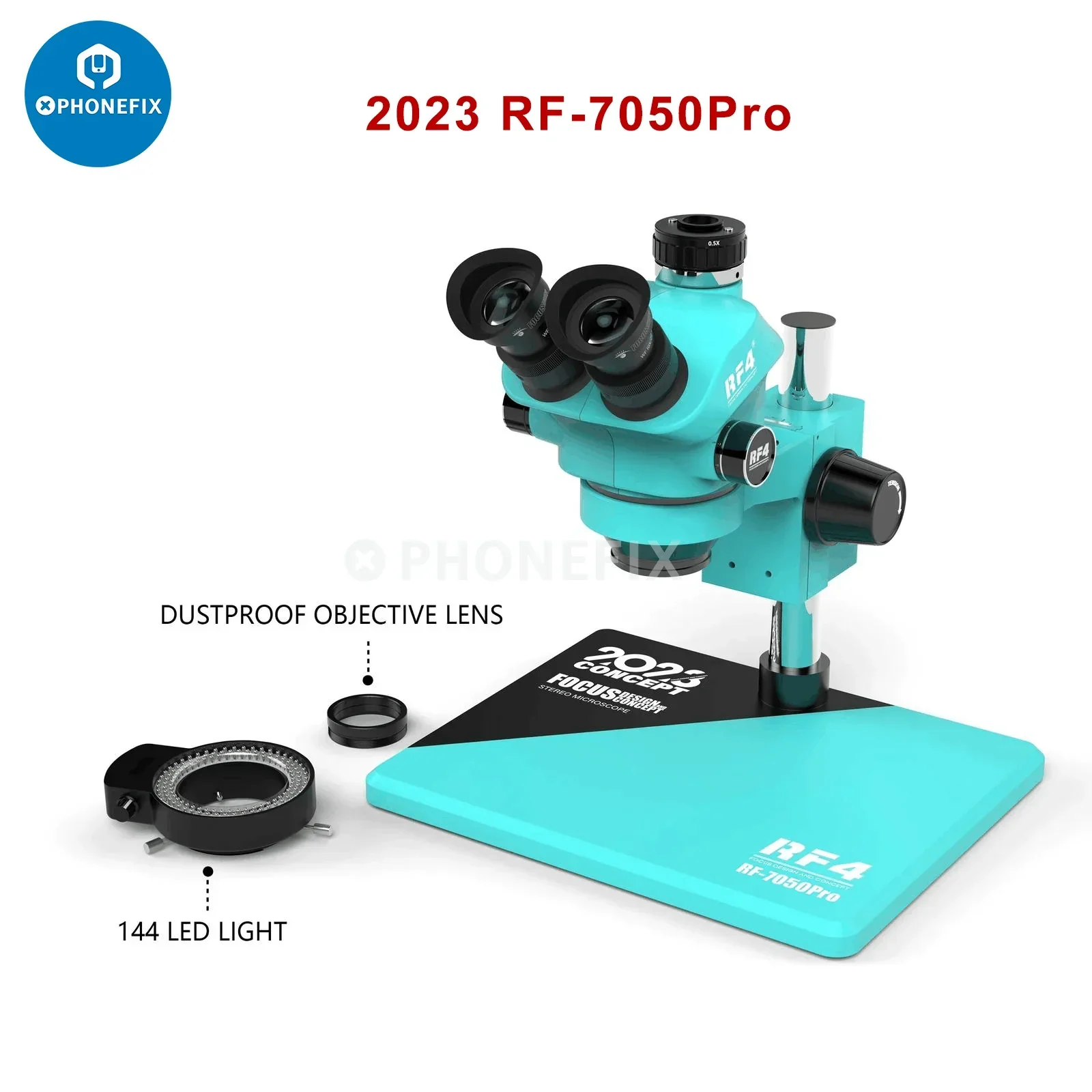 RF4 HD Trinocular Stereo Zoom Industrial Microscope For PCB Repair - Image 3