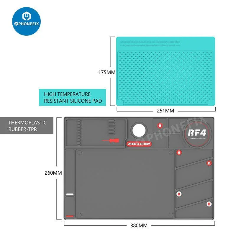 RF4 Heat Insulation Silicone Pad Microscope Base Phone PC Repair Mat - Image 6