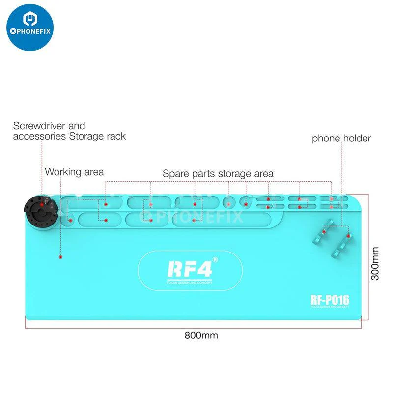 RF4 Heat Resistant Silicone Pad Aluminum Alloy Mat Microscope Base - Image 12