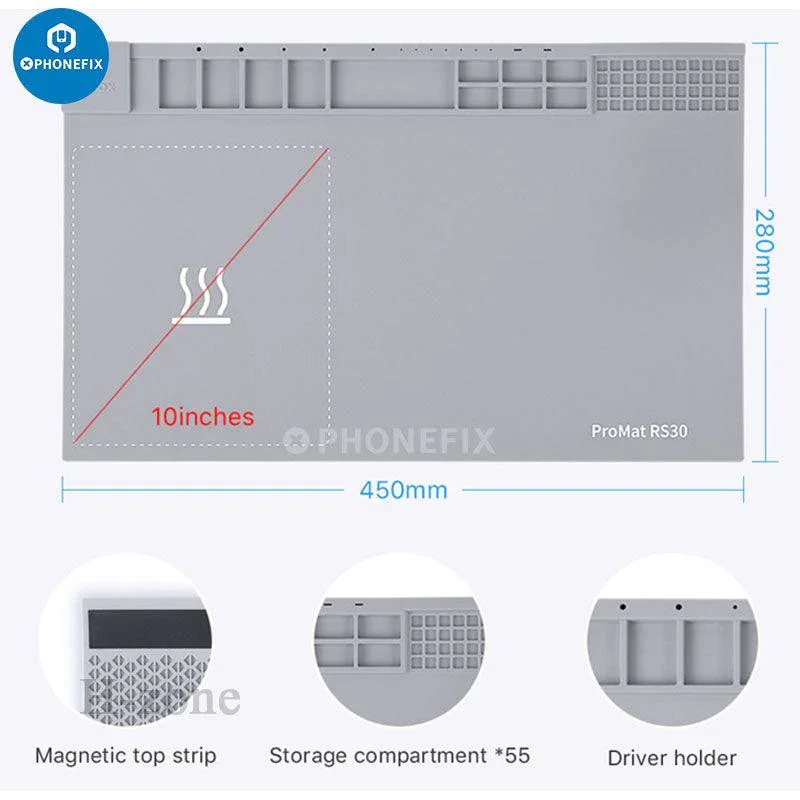 RF4 Heat Resistant Silicone Pad Aluminum Alloy Mat Microscope Base - Image 20
