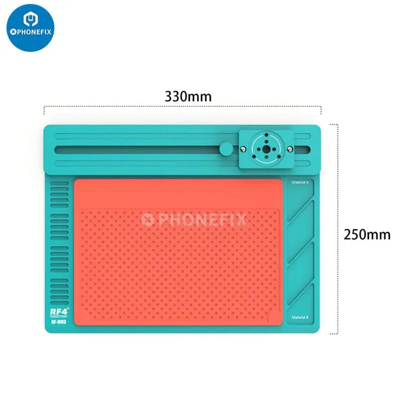 RF4 Heat Resistant Silicone Pad Aluminum Alloy Mat Microscope Base - Image 8