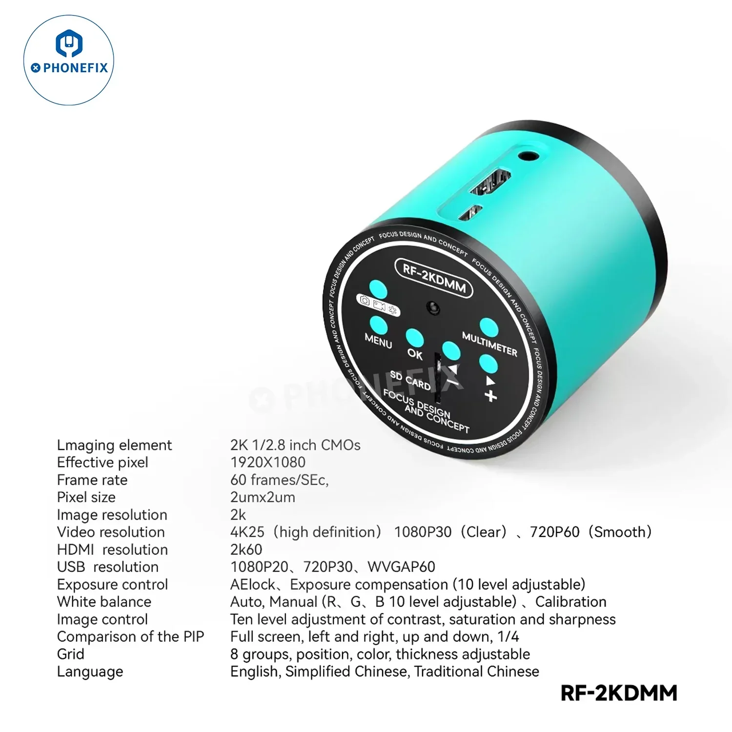 RF4 RF-2KDMM Microscope Camera Ultra HD With Multimeter Pen - Image 7