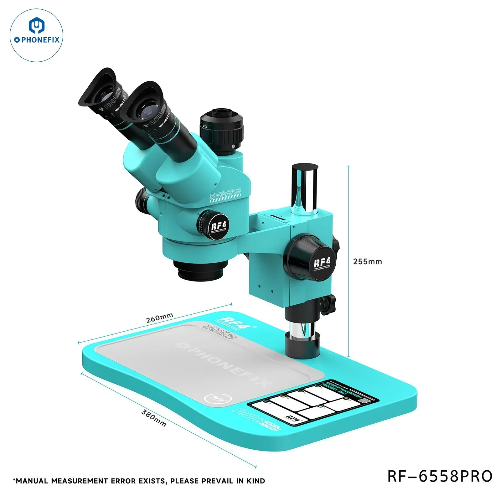 RF4 RF-6558X RF-6558PRO 6.5-58X Synchronous Trinocular Microscope - Image 5