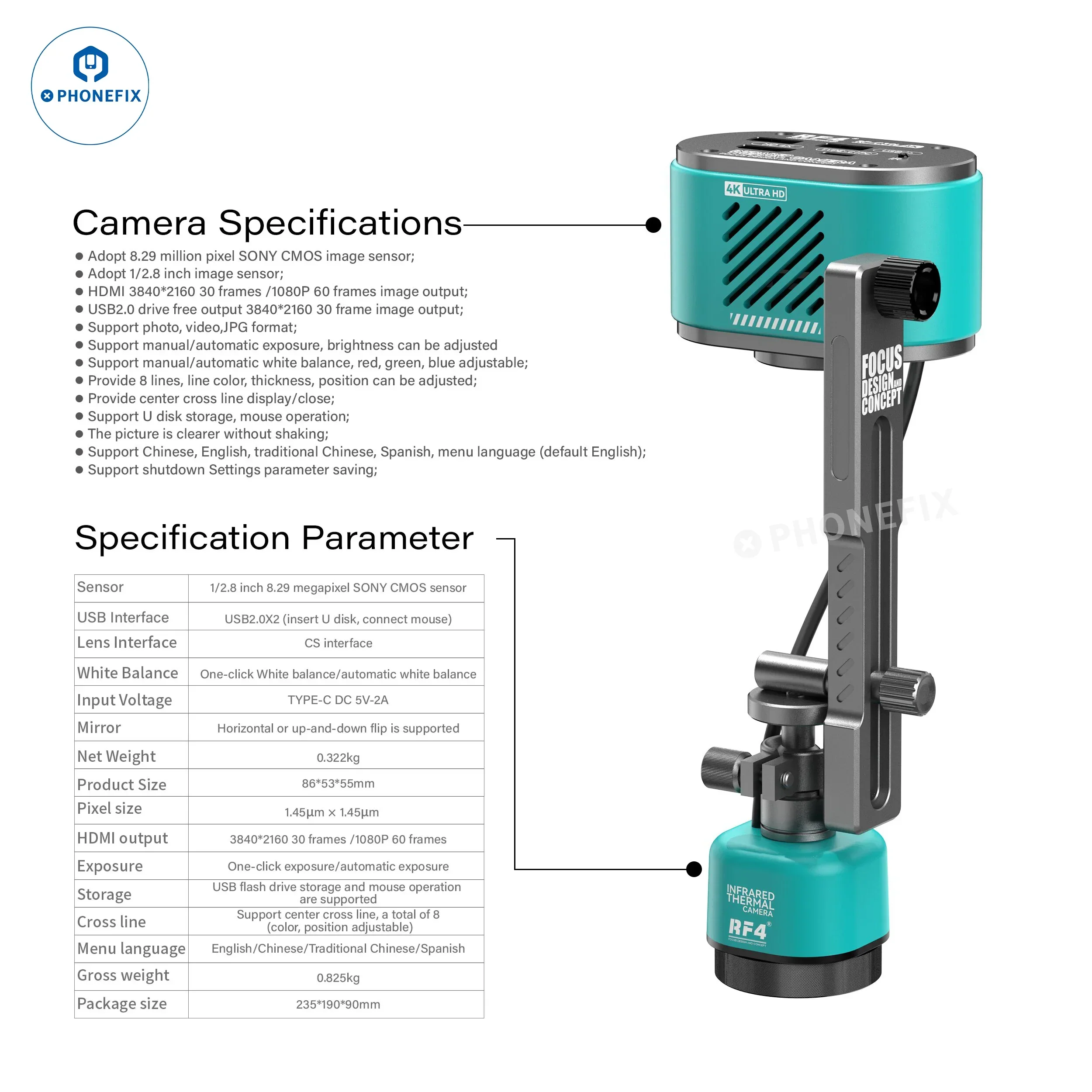 RF4 RF-C39 4K Camera Infrared Dual-Spectral Thermal Imager 2 In 1 - Image 4