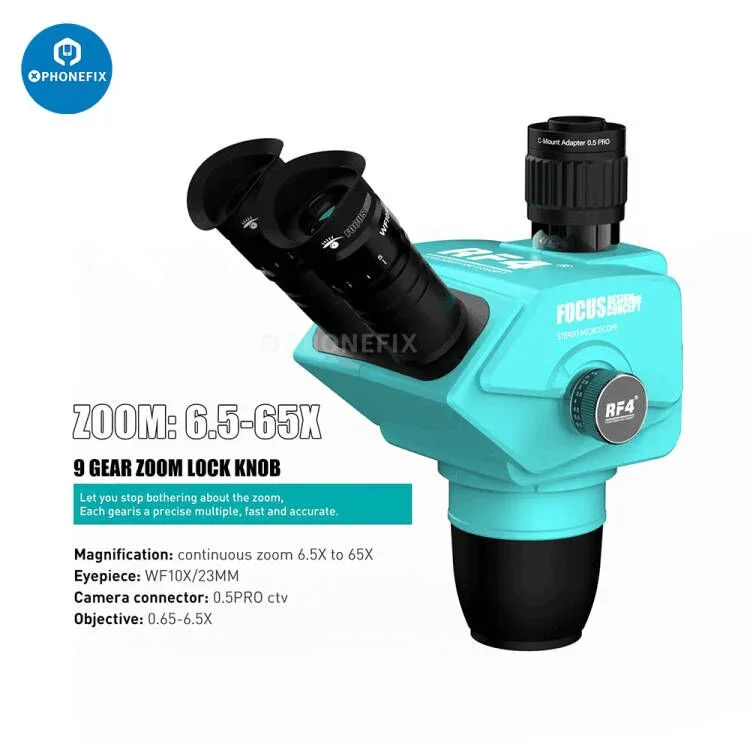 RF4 RF6565Pro 6.5-65X Triocular Synchronous Zoom Microscope - Image 4