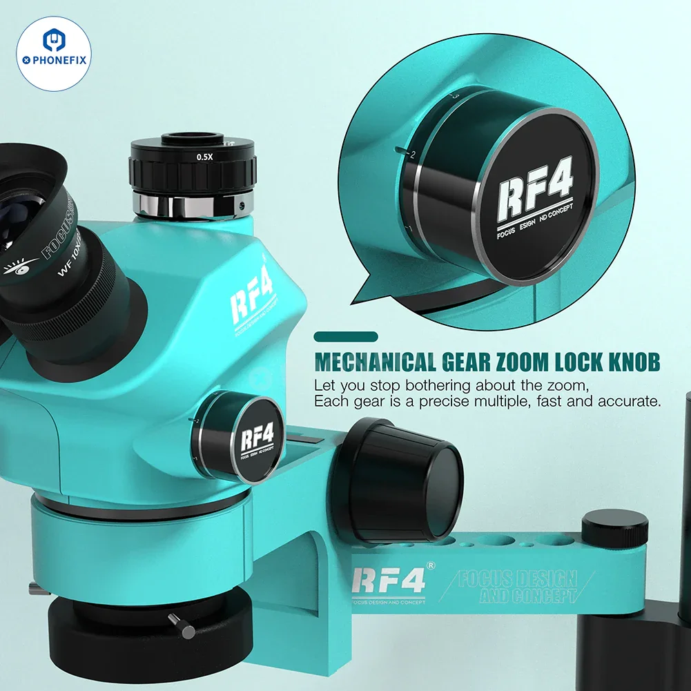 RF4 RF7050PRO FO19 Trinocular Stereo Microscope With Folding Swing Arm - Image 8