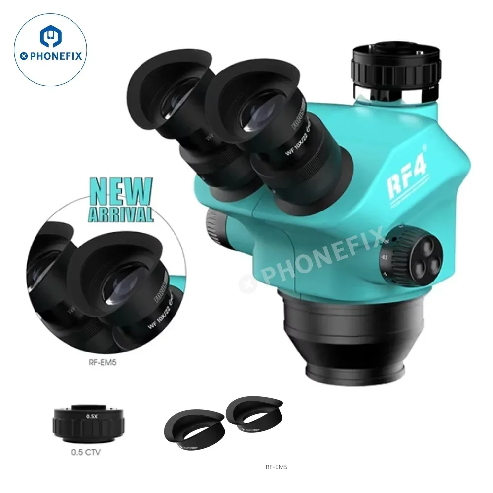 RF4 Simul-Focal Trinocular Zoom Stereo Microscope Head Barlow Lens - Image 10