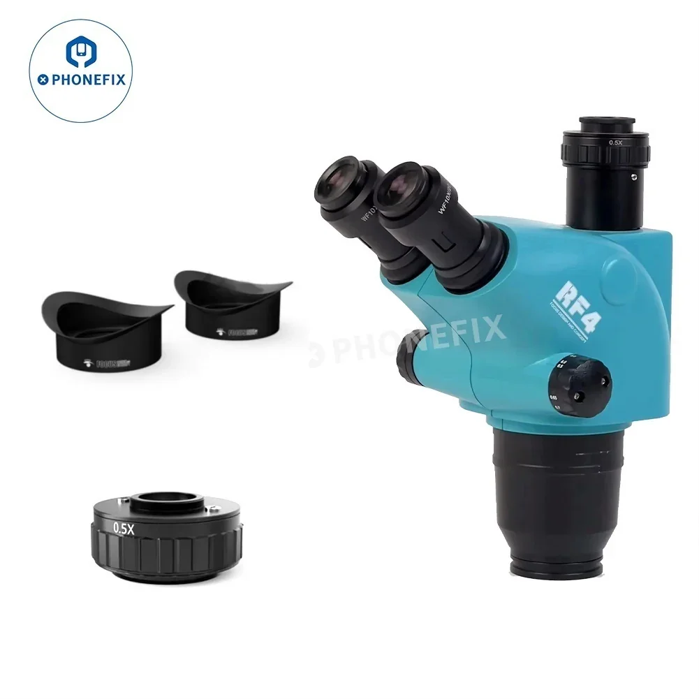 RF4 Simul-Focal Trinocular Zoom Stereo Microscope Head Barlow Lens - Image 4