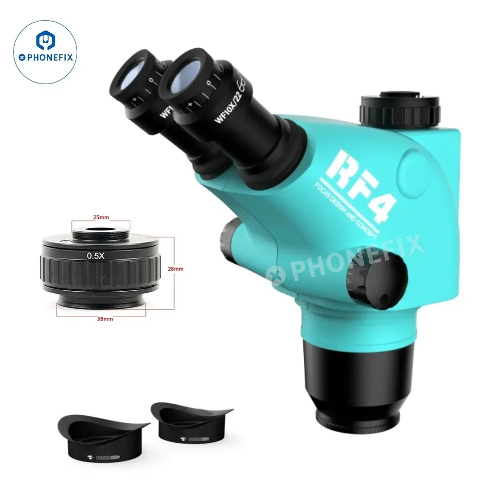 RF4 Simul-Focal Trinocular Zoom Stereo Microscope Head Barlow Lens - Image 7