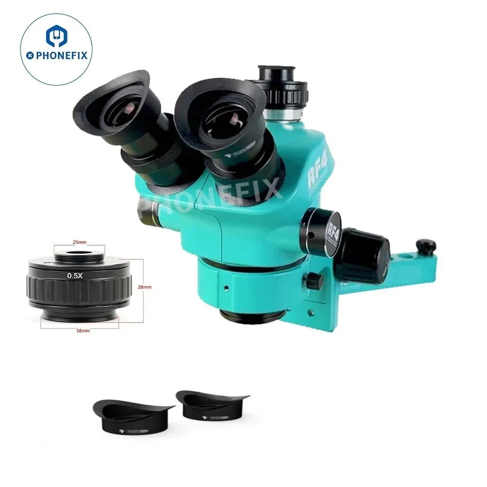 RF4 Simul-Focal Trinocular Zoom Stereo Microscope Head Barlow Lens - Image 9