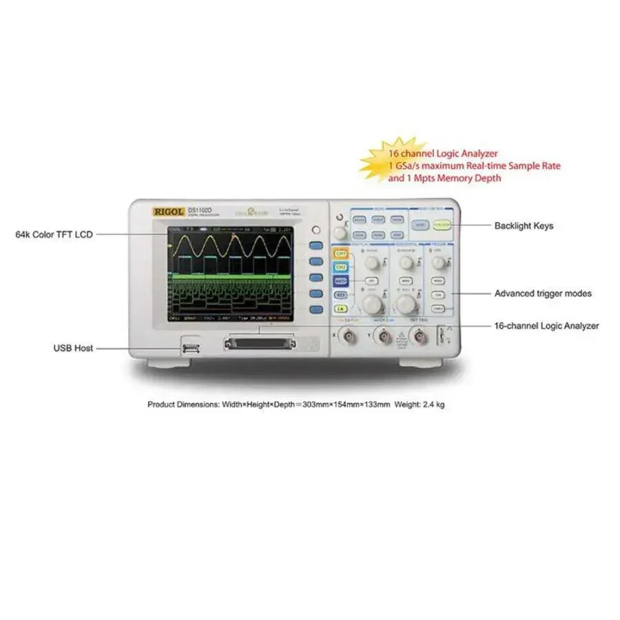 RIGOL DS1102Z-E Digital Storage Oscilloscopes 2 Channels 100MHz - Image 3