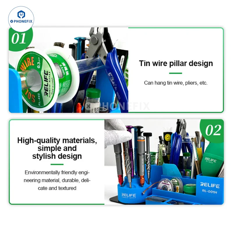 RL-001H Rotatable Storage Box Tweezers Tools Placement Rack - Image 3