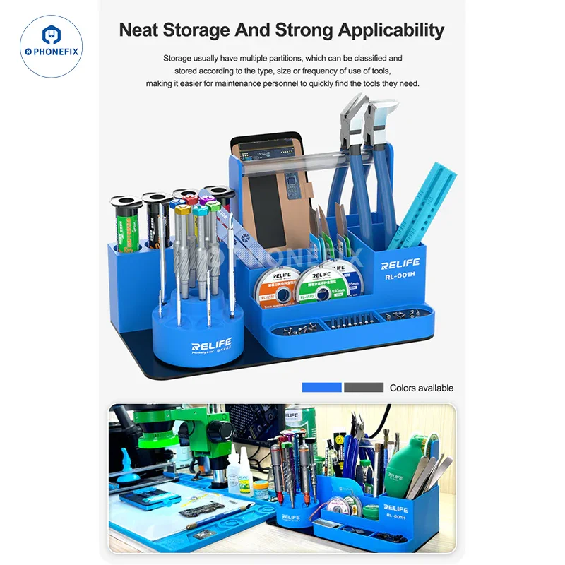 RL-001H Rotatable Storage Box Tweezers Tools Placement Rack - Image 4