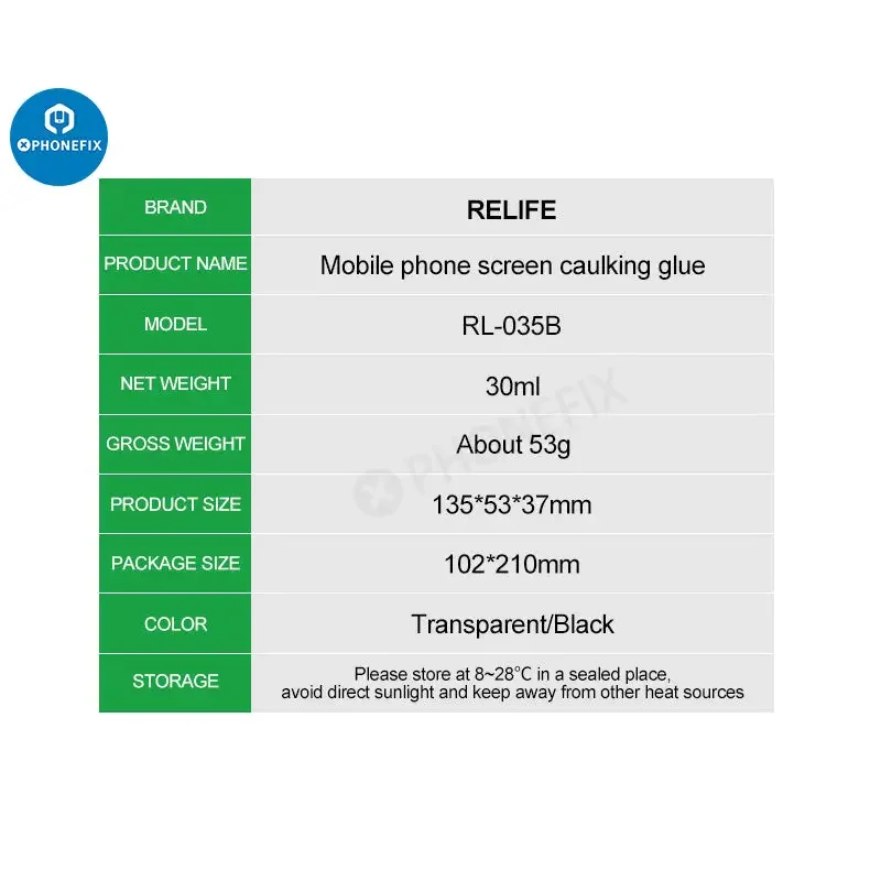 RL-035B Mobile Phone Screen Caulking Glue Universal Sealant 30ml - Image 20