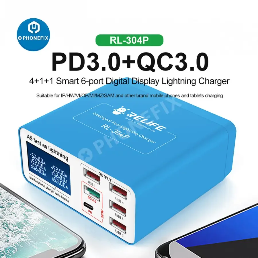 RL-304P/S Multi Port QC 3.0 USB Fast Charger Hub For iPhone Android - Image 5