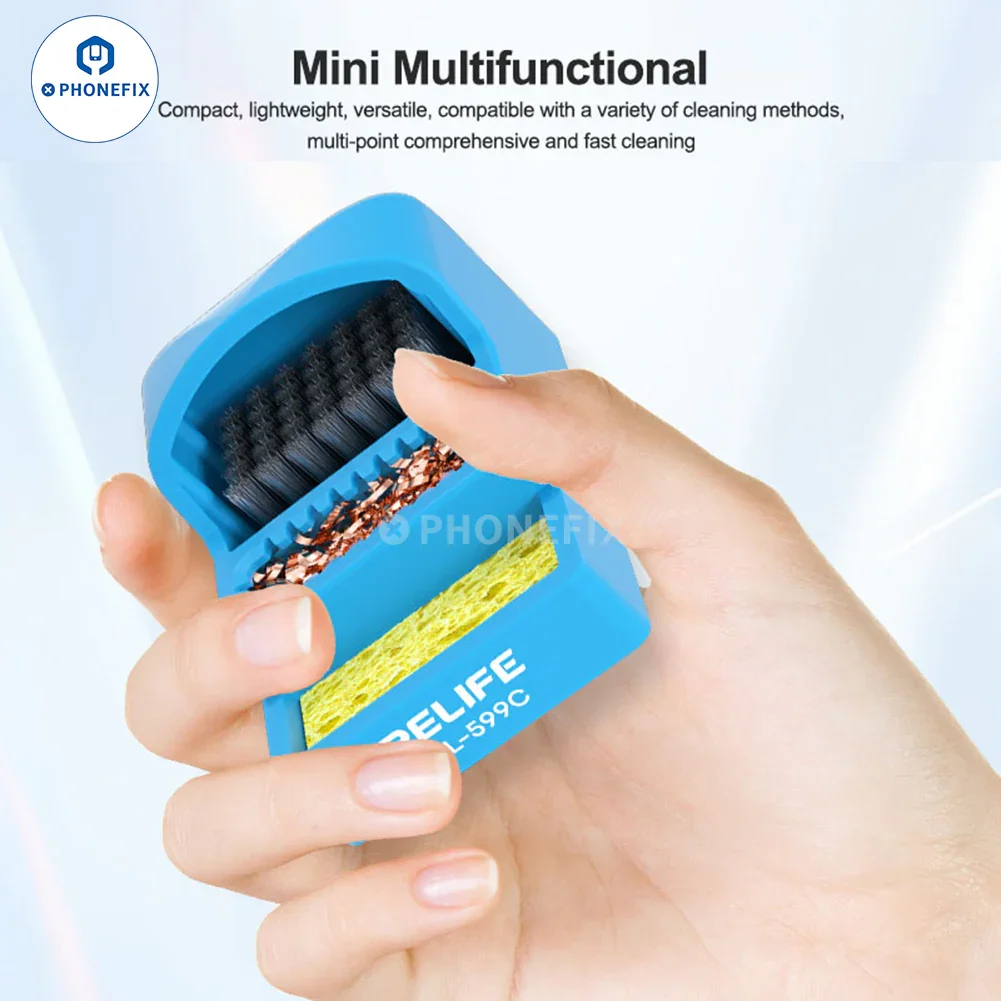 RL-599C Soldering Tip Cleaner With Steel Brush Sponge Copper Wire - Image 7