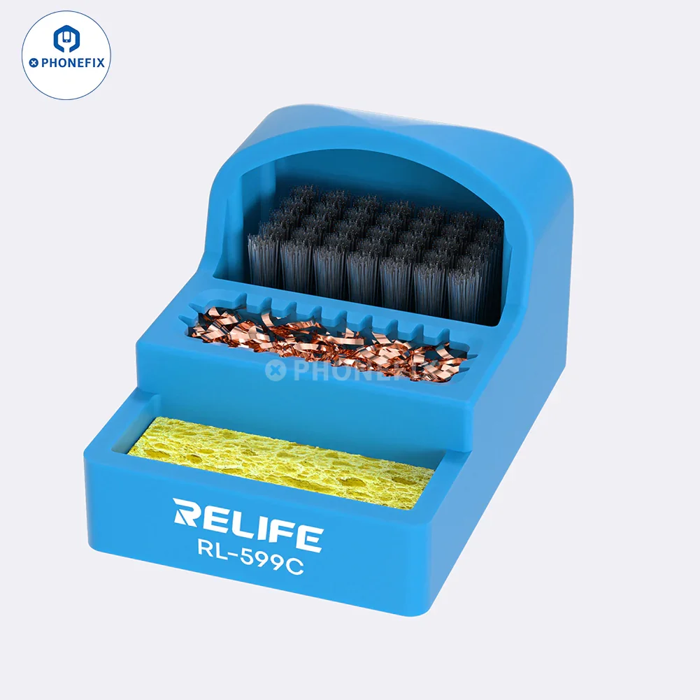 RL-599C Soldering Tip Cleaner With Steel Brush Sponge Copper Wire - Image 8