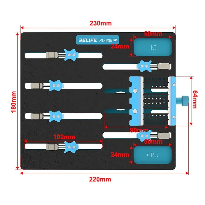 RL-601L Mini Universal Motherboard Fixture Rotatable Clamp - Image 9