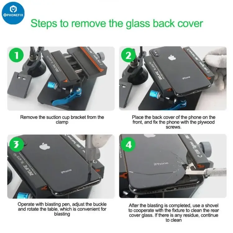 RL-601S Mobile Phone Rear Glass Cover Removal Tool Rotating Fixture - Image 18