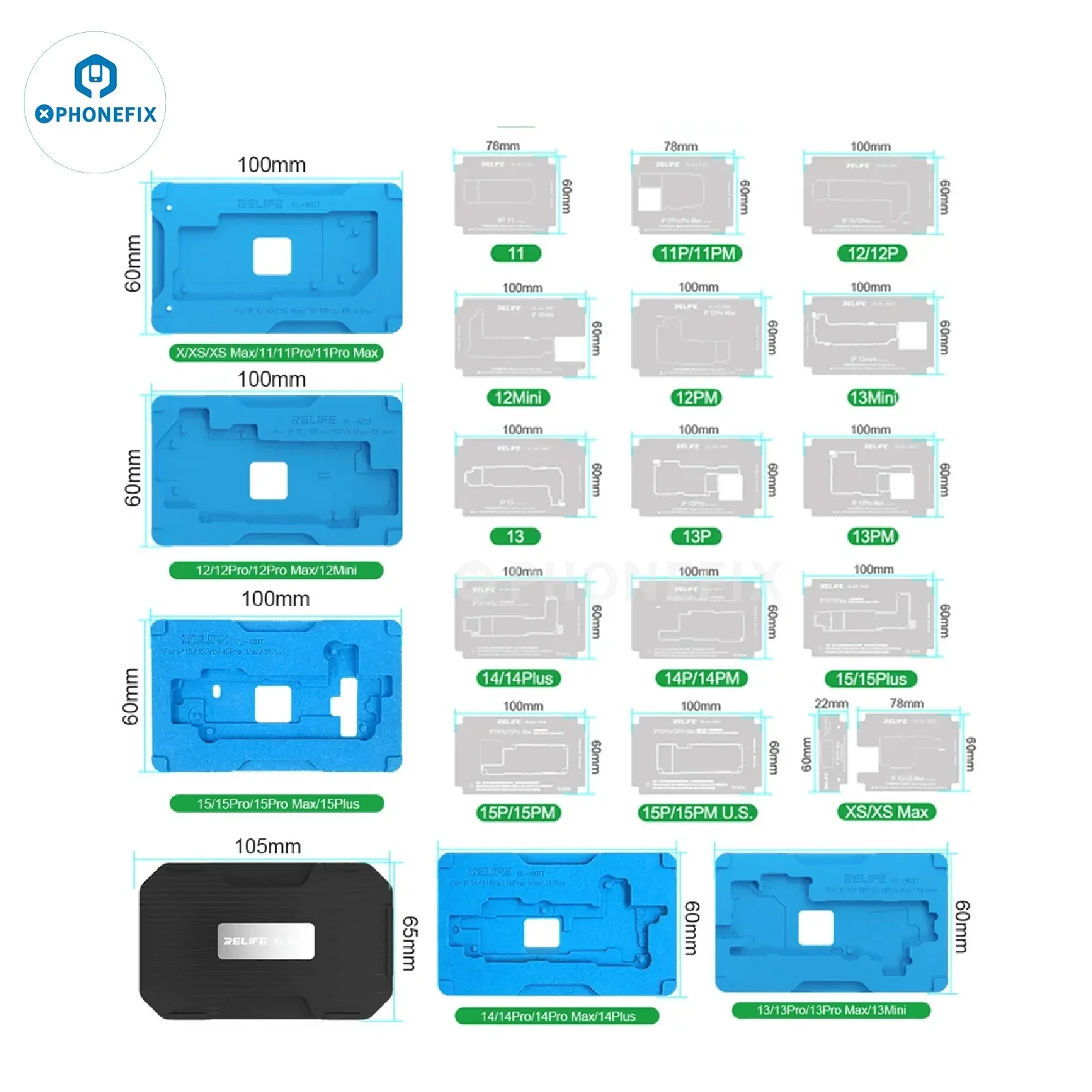 RL-601T iPhone X-17 Middle Layer BGA Reballing Planting Tin Platform - Image 6