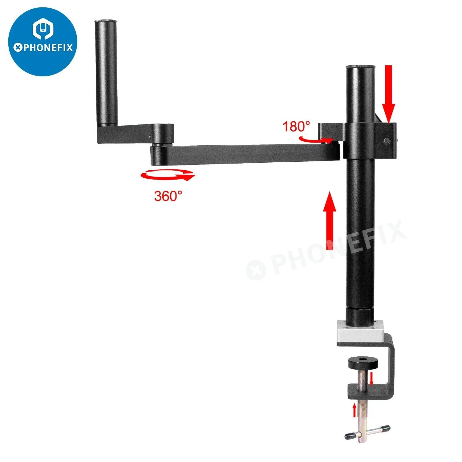 Rotatable Articulating Arm Microscope Arm Stand Bracket 50mm Holder - Image 11