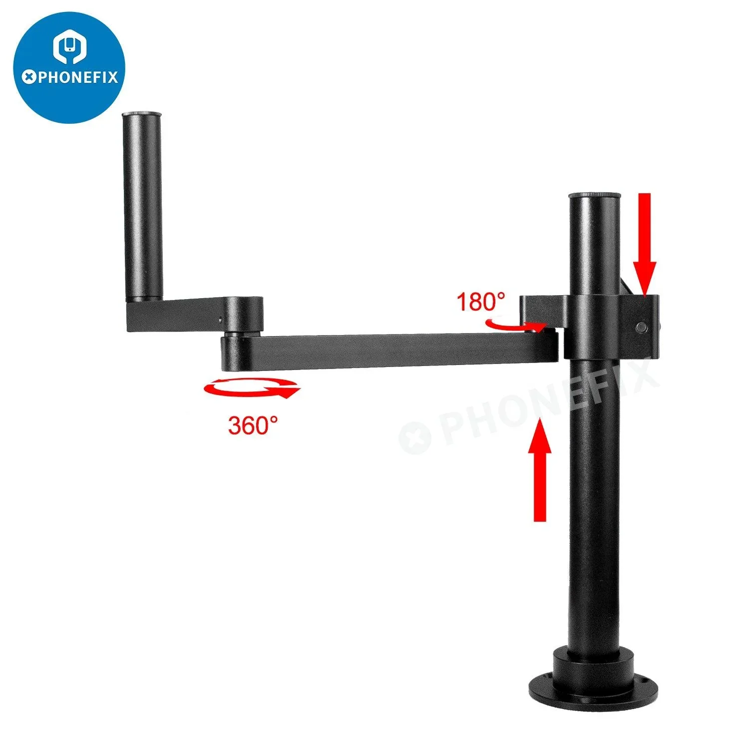 Rotatable Articulating Arm Microscope Arm Stand Bracket 50mm Holder - Image 14