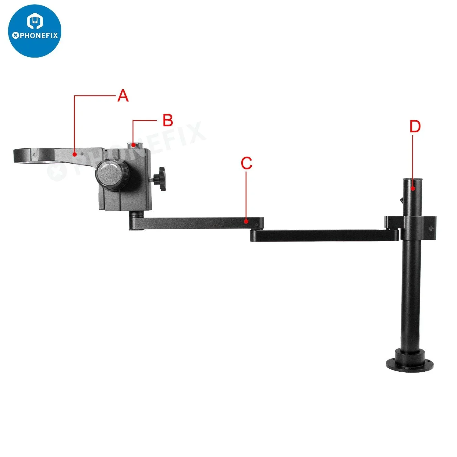 Rotatable Articulating Arm Microscope Arm Stand Bracket 50mm Holder - Image 16