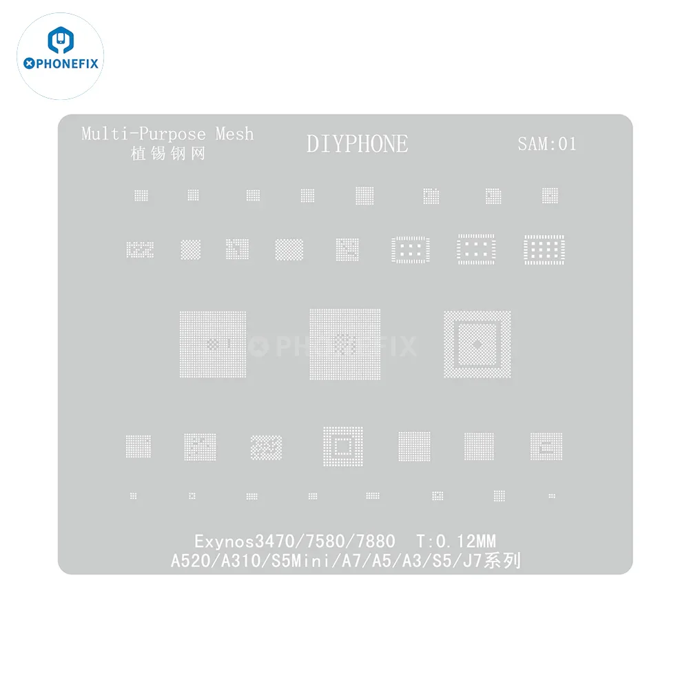 Samsung 0.12MM Universal Amaoe CPU BGA Reballing Stencil - Image 25
