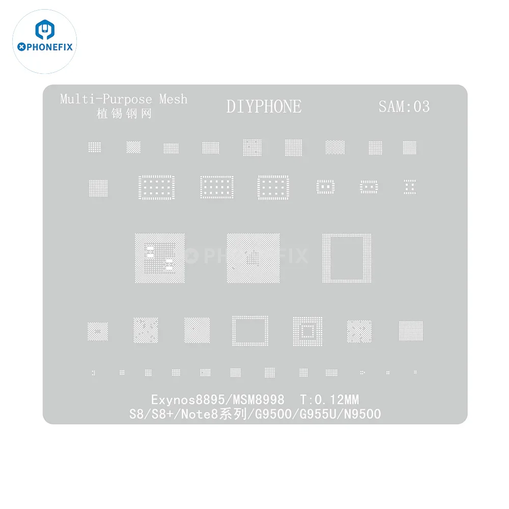 Samsung 0.12MM Universal Amaoe CPU BGA Reballing Stencil - Image 27