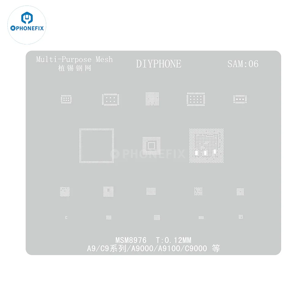 Samsung 0.12MM Universal Amaoe CPU BGA Reballing Stencil - Image 30
