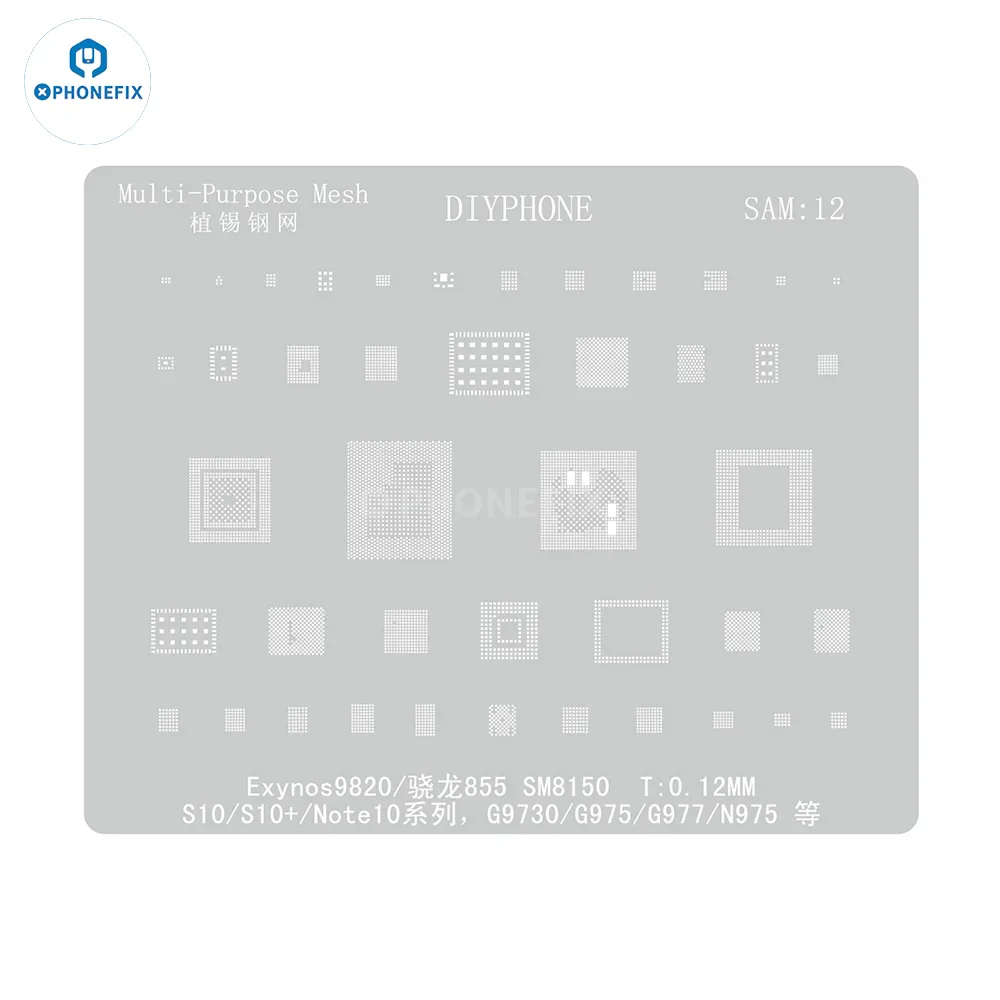 Samsung 0.12MM Universal Amaoe CPU BGA Reballing Stencil - Image 36