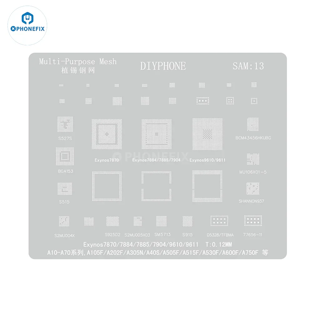 Samsung 0.12MM Universal Amaoe CPU BGA Reballing Stencil - Image 37