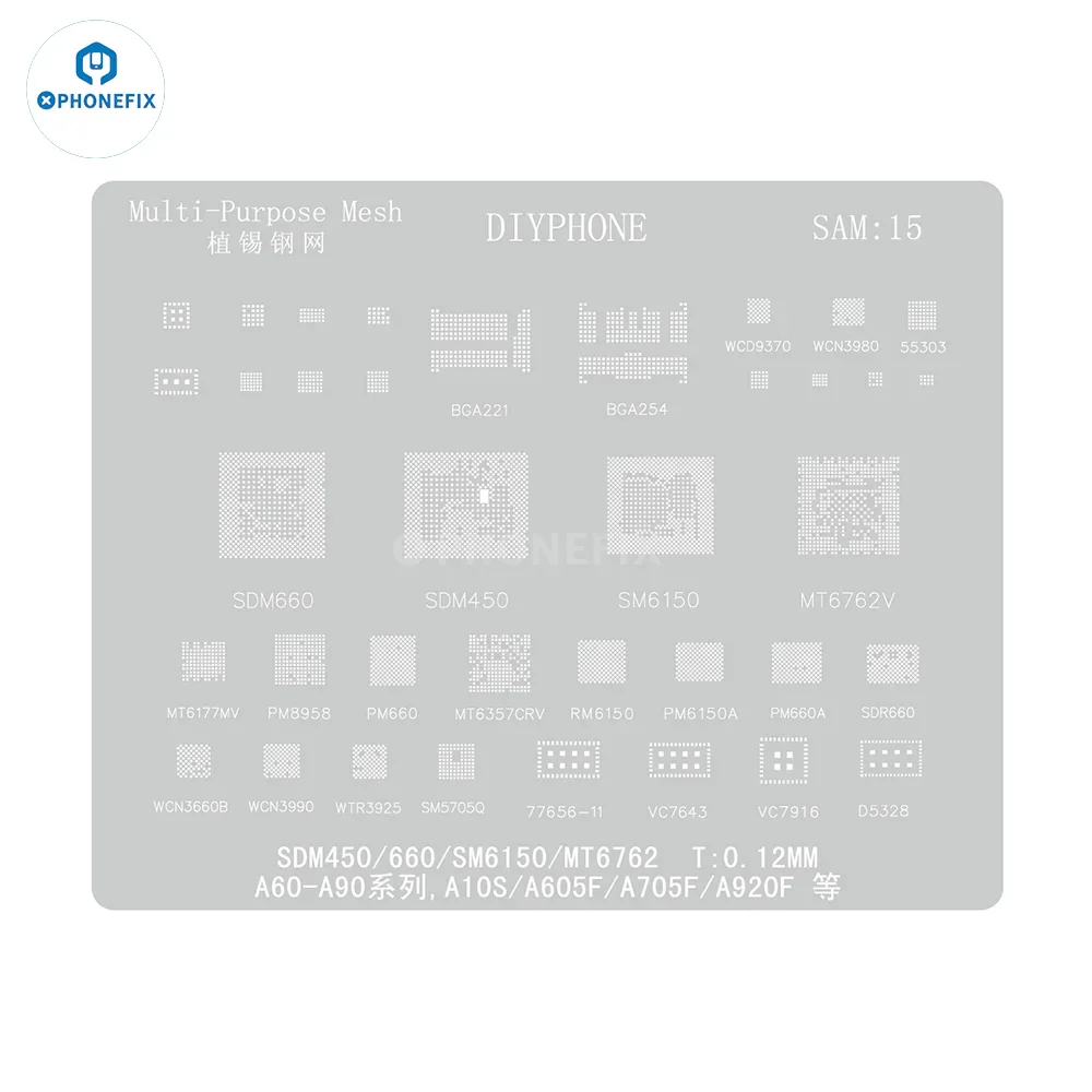 Samsung 0.12MM Universal Amaoe CPU BGA Reballing Stencil - Image 39