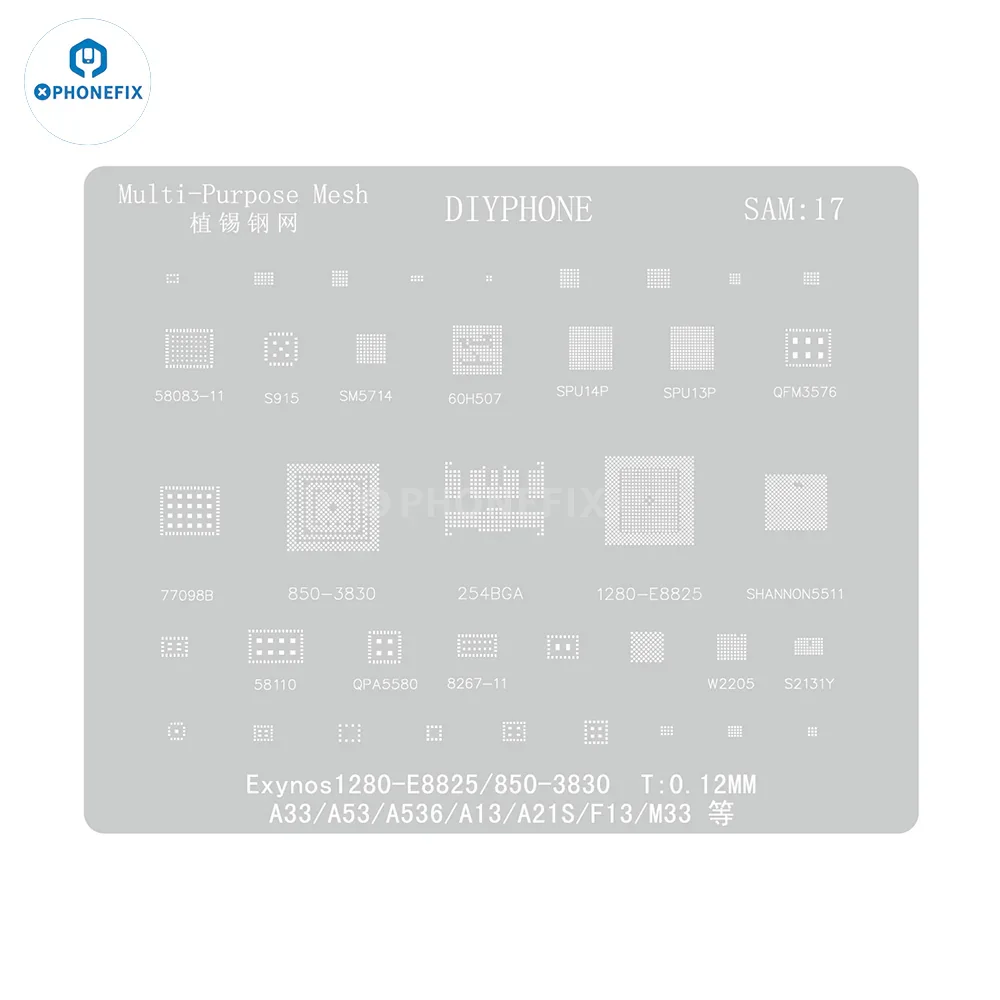 Samsung 0.12MM Universal Amaoe CPU BGA Reballing Stencil - Image 41