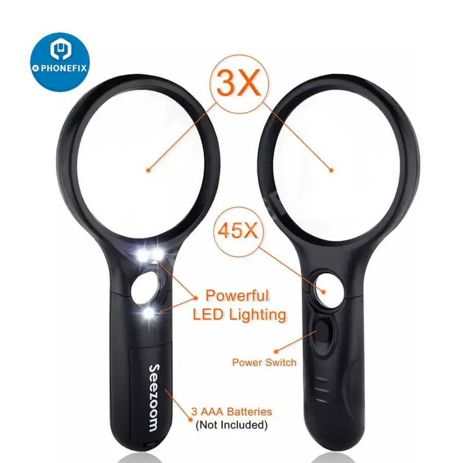 SeeZoom 3X 45X Lighted Magnifier For Reading/Soldering/Jewelry Identification - Image 2